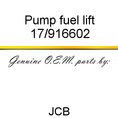 Pump, fuel lift 17/916602
