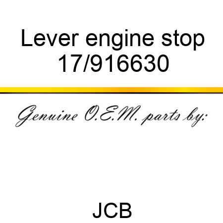 Lever engine stop 17/916630