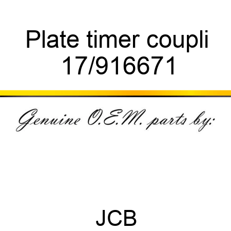Plate timer coupli 17/916671