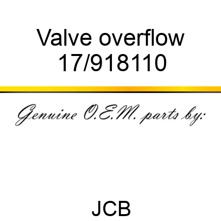 Valve overflow 17/918110