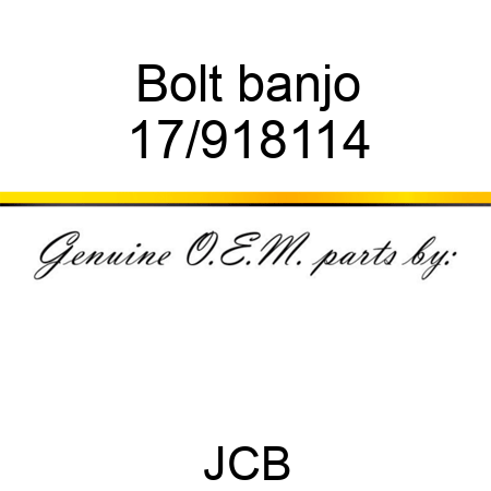 Bolt banjo 17/918114