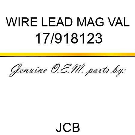 WIRE LEAD, MAG VAL 17/918123