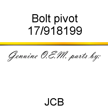 Bolt, pivot 17/918199