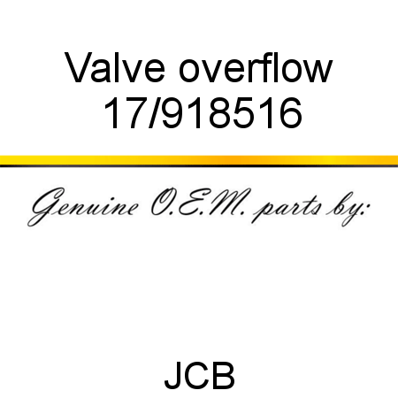 Valve, overflow 17/918516