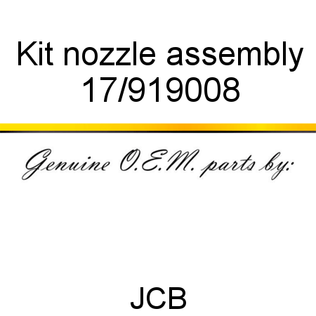 Kit, nozzle assembly 17/919008