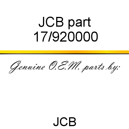 JCB part 17/920000