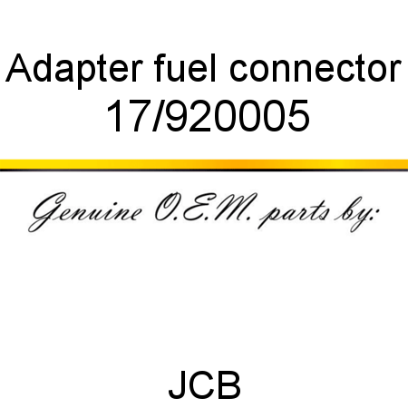Adapter, fuel connector 17/920005