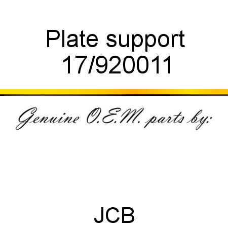 Plate, support 17/920011