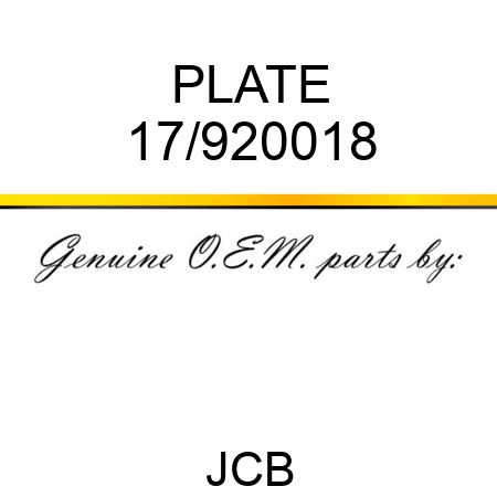 PLATE 17/920018