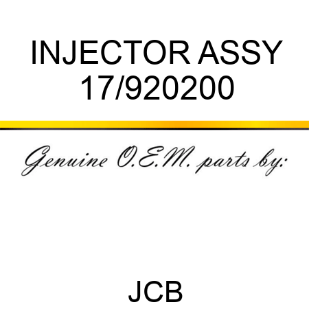 INJECTOR ASSY 17/920200