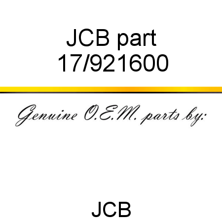 JCB part 17/921600