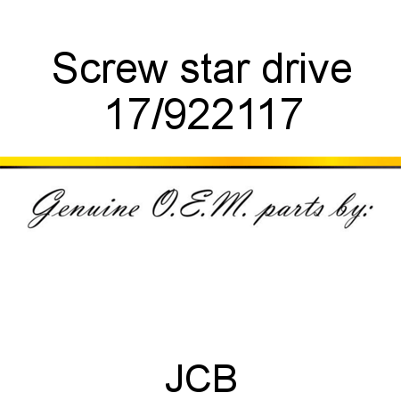 Screw, star drive 17/922117