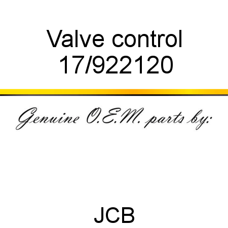 Valve, control 17/922120