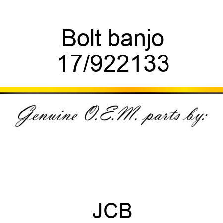 Bolt banjo 17/922133