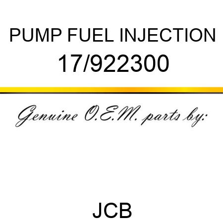 PUMP FUEL INJECTION 17/922300