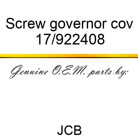 Screw governor cov 17/922408