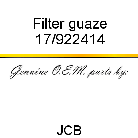 Filter, guaze 17/922414