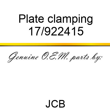 Plate clamping 17/922415