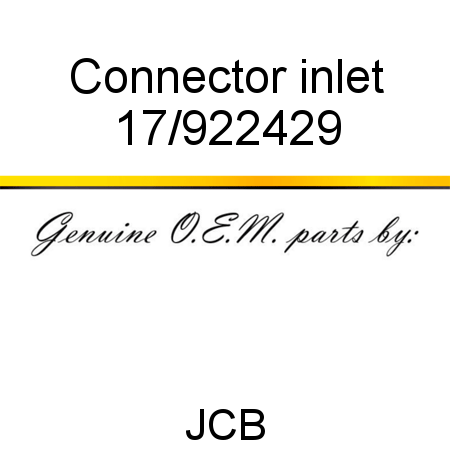 Connector, inlet 17/922429