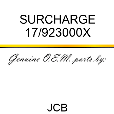 SURCHARGE 17/923000X