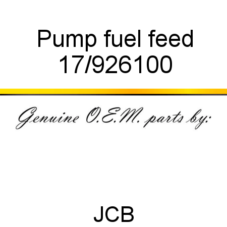 Pump, fuel feed 17/926100