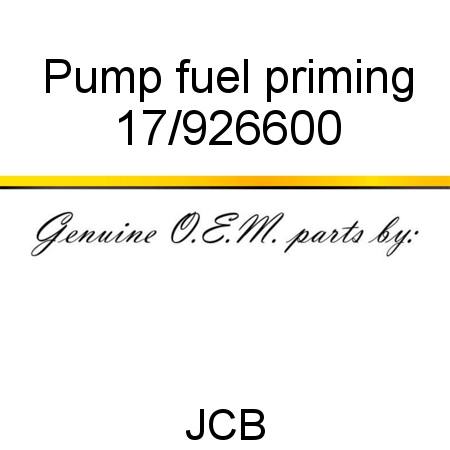 Pump fuel priming 17/926600