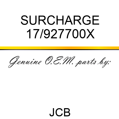 SURCHARGE 17/927700X