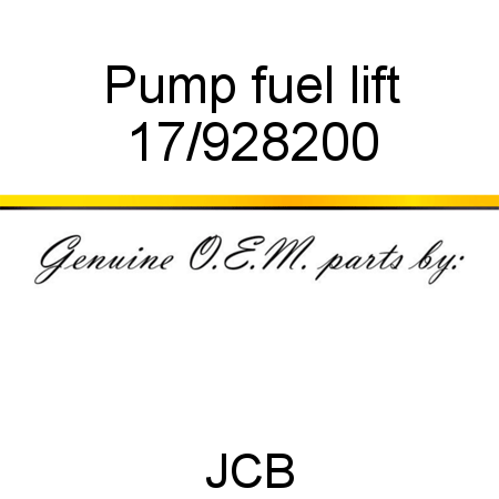 Pump, fuel lift 17/928200