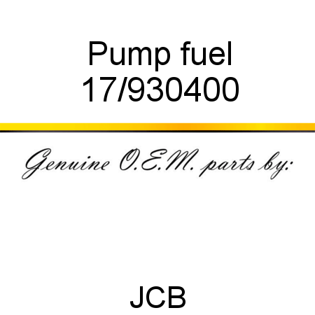 Pump, fuel 17/930400