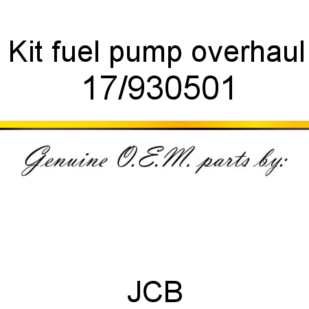Kit, fuel pump overhaul 17/930501