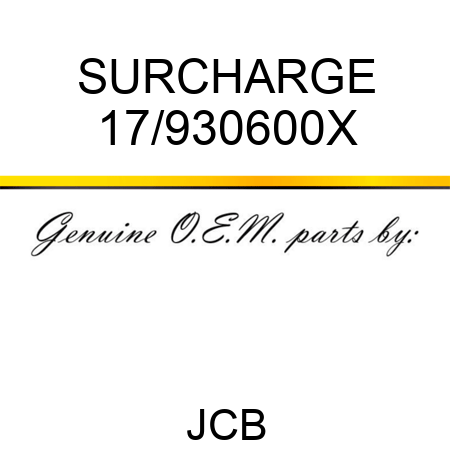 SURCHARGE 17/930600X