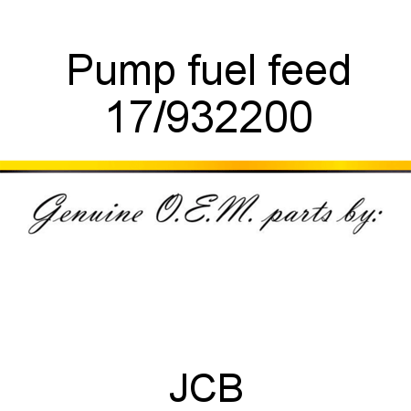 Pump, fuel feed 17/932200