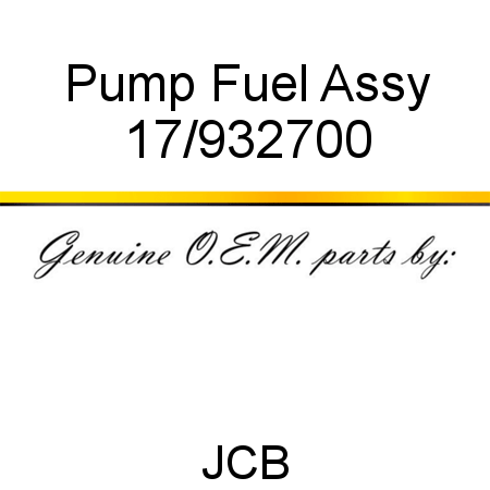 Pump, Fuel, Assy 17/932700