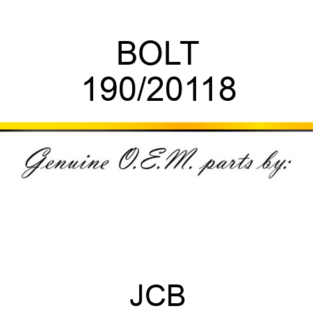 BOLT 190/20118