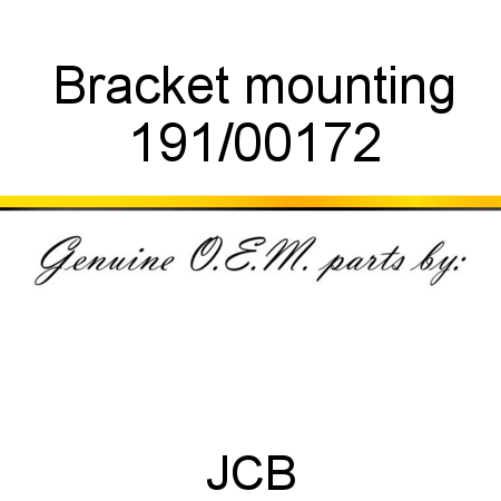 Bracket, mounting 191/00172