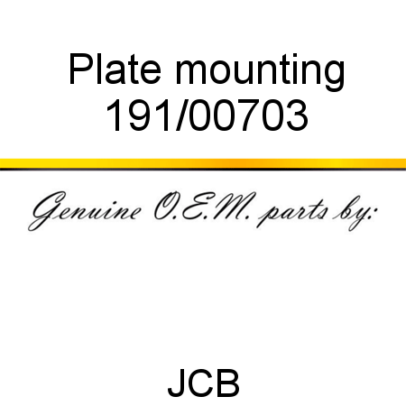 Plate, mounting 191/00703