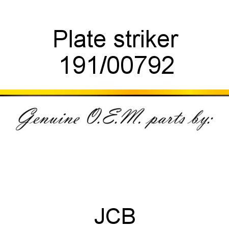 Plate, striker 191/00792