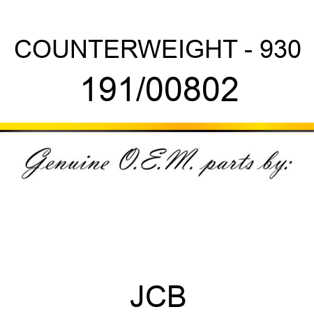 COUNTERWEIGHT - 930 191/00802