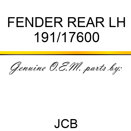 FENDER REAR LH 191/17600