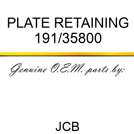 PLATE RETAINING 191/35800