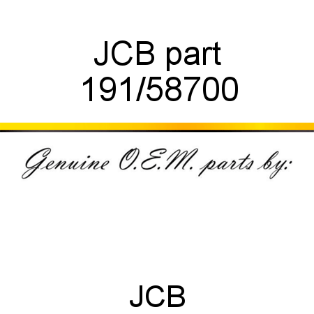 JCB part 191/58700