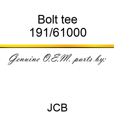 Bolt tee 191/61000