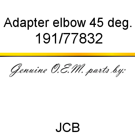 Adapter, elbow, 45 deg. 191/77832