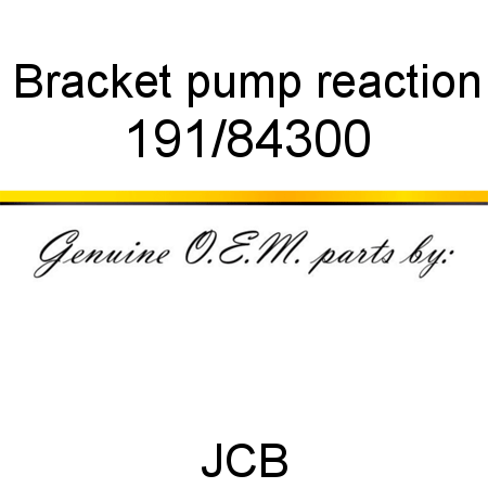 Bracket, pump reaction 191/84300