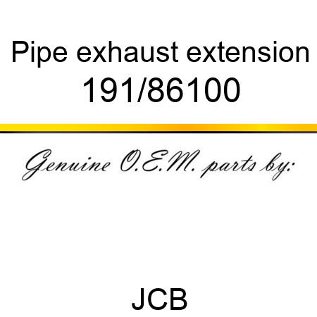 Pipe, exhaust extension 191/86100