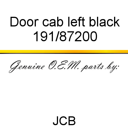 Door, cab, left, black 191/87200