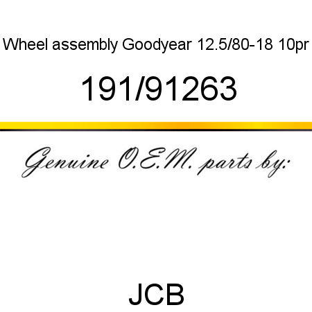 Wheel, assembly, Goodyear, 12.5/80-18 10pr 191/91263