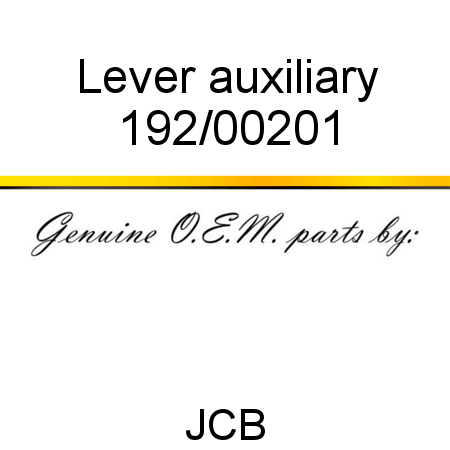 Lever, auxiliary 192/00201