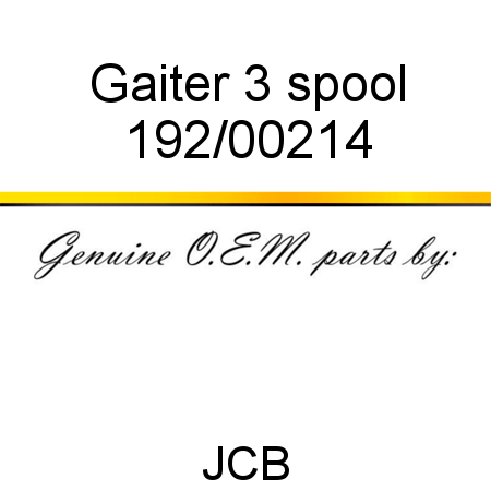 Gaiter, 3 spool 192/00214
