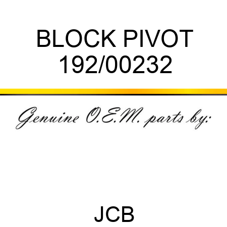 BLOCK PIVOT 192/00232